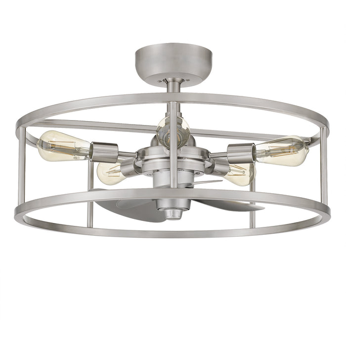Quoizel NHR3124BN Five Light Fandelier, Brushed Nickel