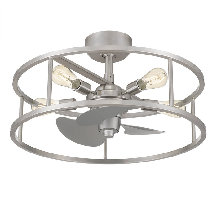 Quoizel NHR3124BN Five Light Fandelier, Brushed Nickel