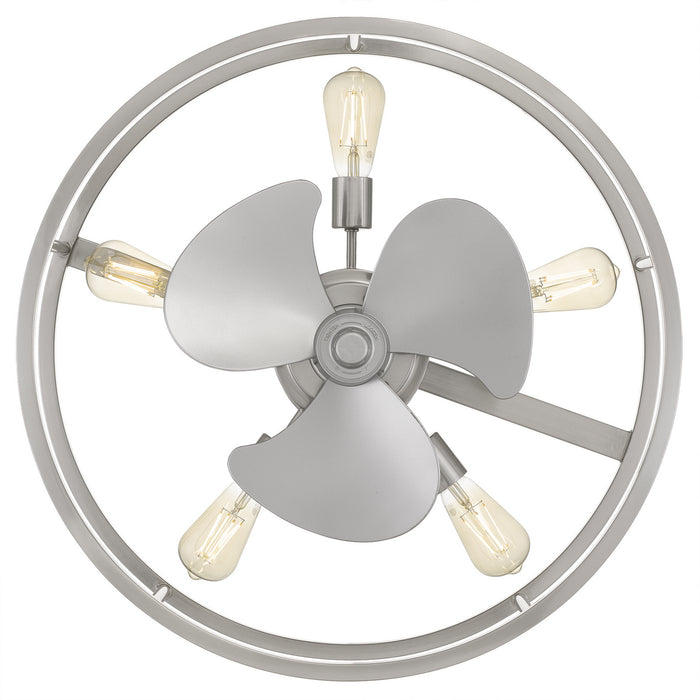 Quoizel NHR3124BN Five Light Fandelier, Brushed Nickel