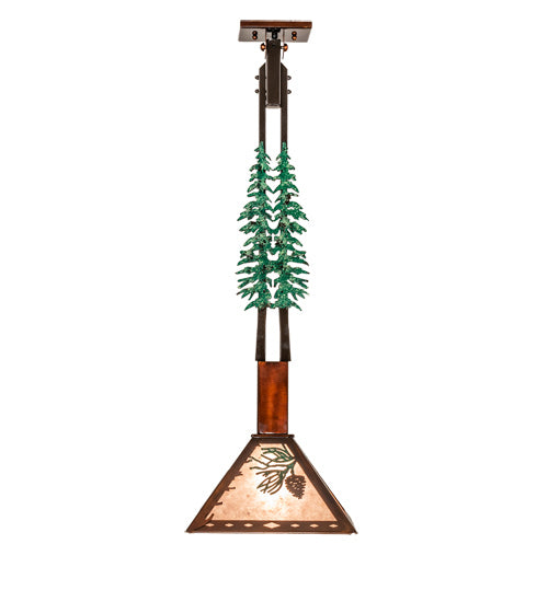 Meyda Tiffany 229402 One Light Pendant, Vintage Copper/Oil Rubbed Bronze/Green