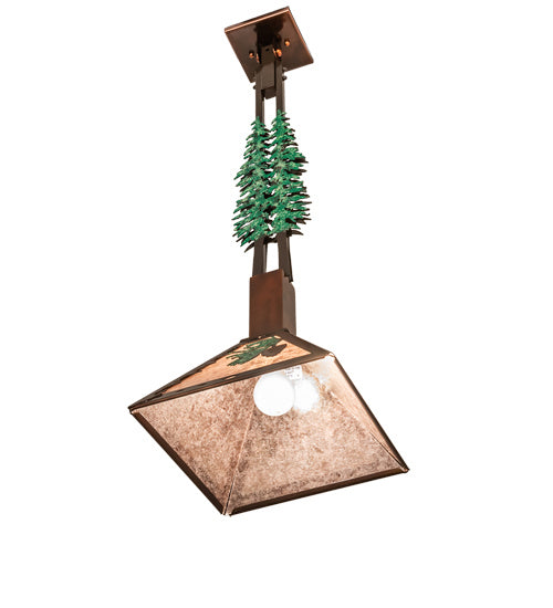 Meyda Tiffany 229402 One Light Pendant, Vintage Copper/Oil Rubbed Bronze/Green