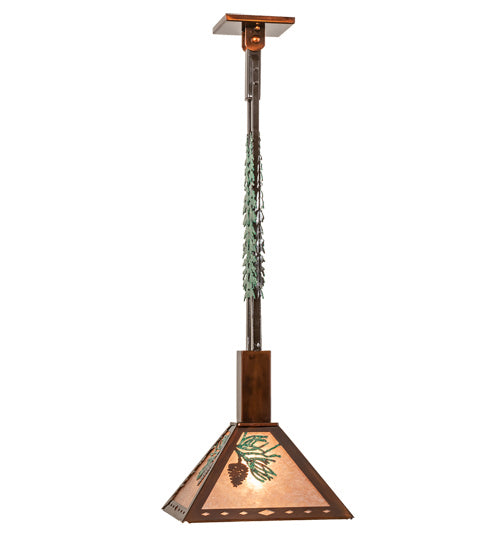 Meyda Tiffany 229402 One Light Pendant, Vintage Copper/Oil Rubbed Bronze/Green