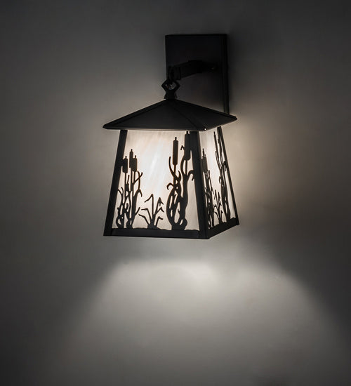 Meyda Tiffany 230673 One Light Wall Sconce, Black On Brass