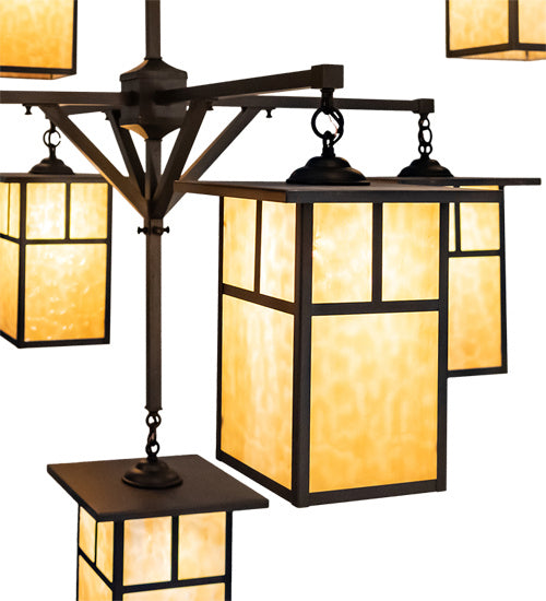Meyda Tiffany 230747 Nine Light Chandelier, Craftsman Brown