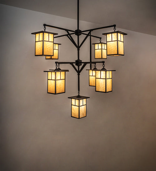 Meyda Tiffany 230747 Nine Light Chandelier, Craftsman Brown