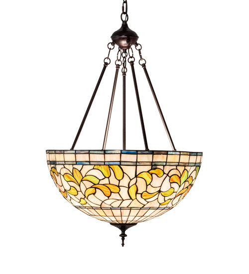 Meyda Tiffany 232184 Three Light Pendant, Mahogany Bronze
