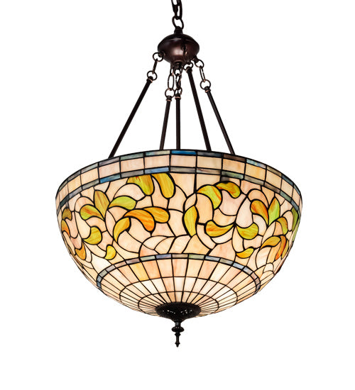 Meyda Tiffany 232184 Three Light Pendant, Mahogany Bronze