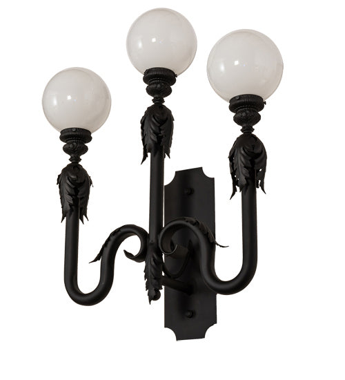 Meyda Tiffany 233089 Three Light Wall Sconce, Fine Textured Black