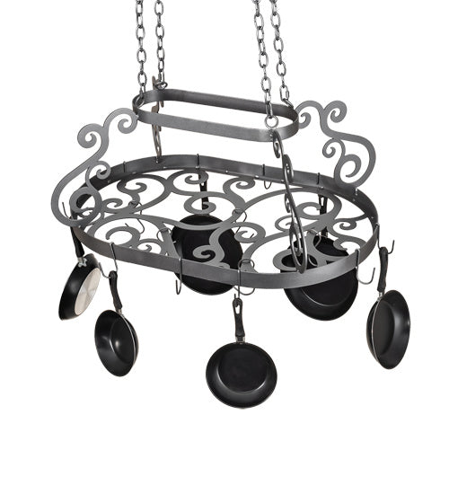 Meyda Tiffany 233634 Pot Rack, Pewter