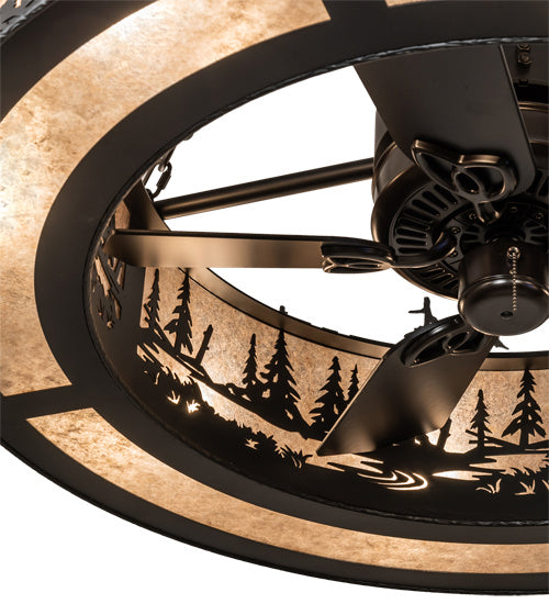 Meyda Tiffany 233793 Eight Light Chandel-Air, Wrought Iron