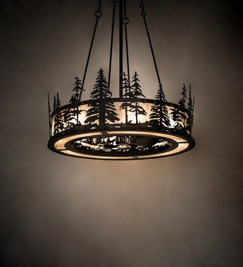 Meyda Tiffany 233793 Eight Light Chandel-Air, Wrought Iron