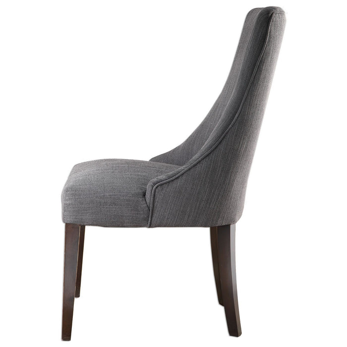Uttermost 23240-2 Armless Chairs, Set Of 2, Charcoal Gray With Dark Walnut