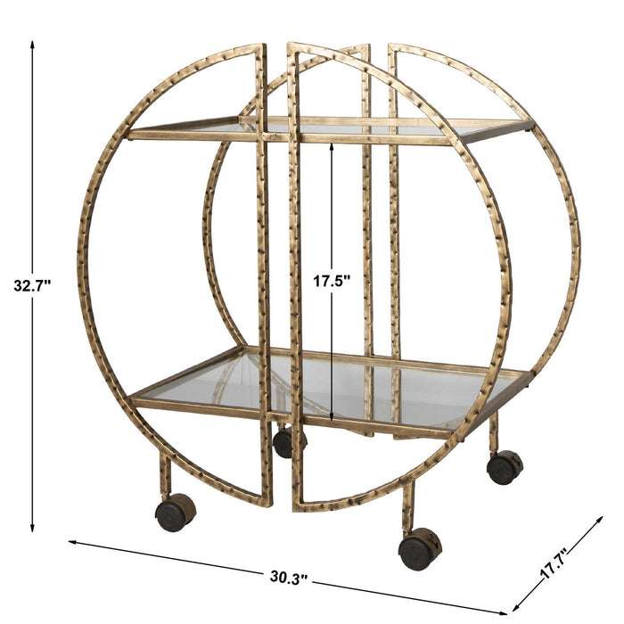 Uttermost 25065 Bar Cart, Antique Gold