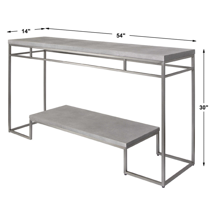 Uttermost 25399 Console Table, Stainless Steel