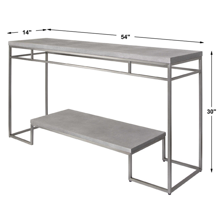 Uttermost 25399 Console Table, Stainless Steel
