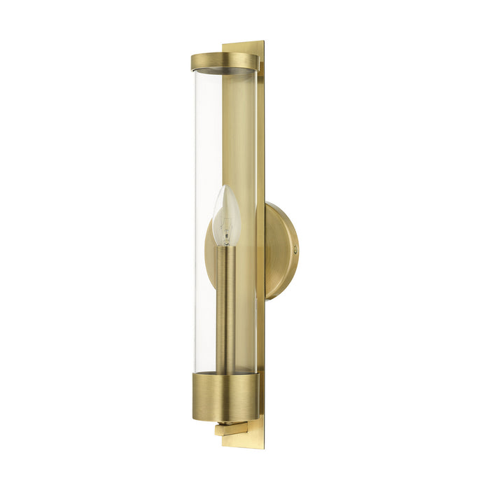 Livex Lighting 10142-01 One Light Wall Sconce, Antique Brass
