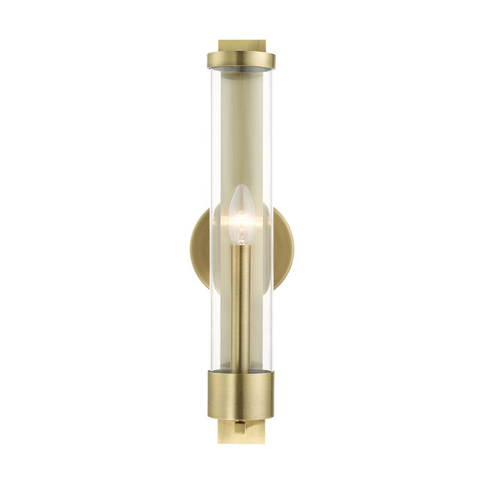 Livex Lighting 10142-01 One Light Wall Sconce, Antique Brass