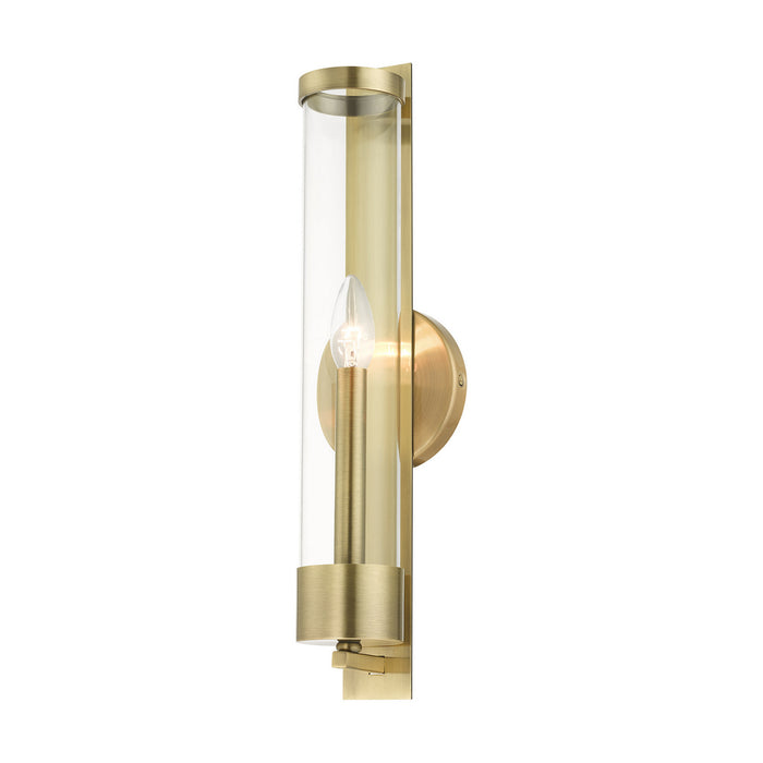 Livex Lighting 10142-01 One Light Wall Sconce, Antique Brass