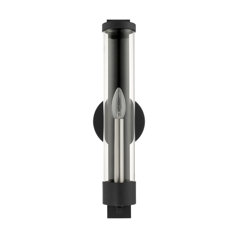 Livex Lighting 10142-04 One Light Wall Sconce, Black w/ Brushed Nickel