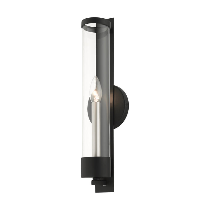 Livex Lighting 10142-04 One Light Wall Sconce, Black w/ Brushed Nickel