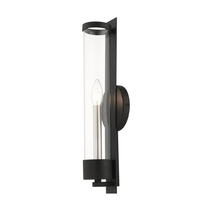 Livex Lighting 10142-04 One Light Wall Sconce, Black w/ Brushed Nickel