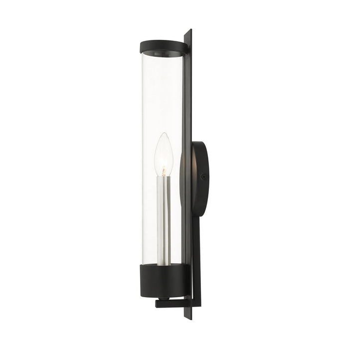 Livex Lighting 10142-04 One Light Wall Sconce, Black w/ Brushed Nickel