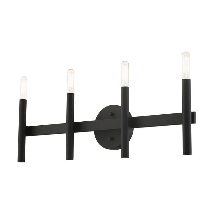 Livex Lighting 10344-04 Four Light Vanity, Black