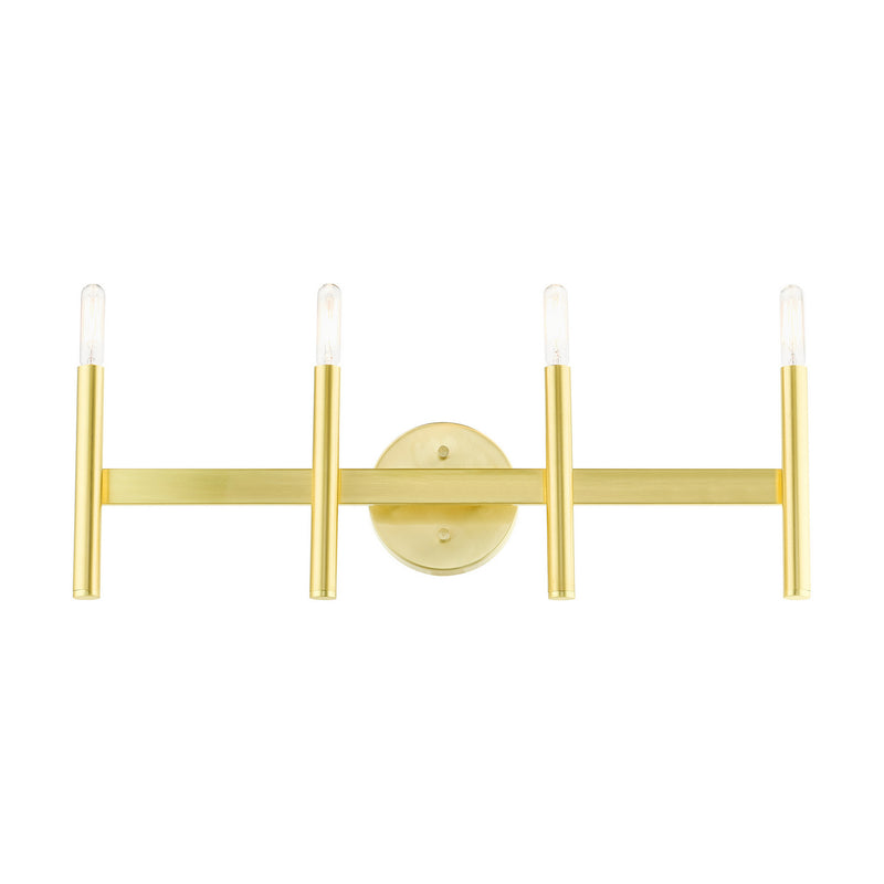 Livex Lighting 10344-12 Four Light Vanity, Satin Brass