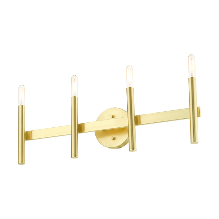 Livex Lighting 10344-12 Four Light Vanity, Satin Brass