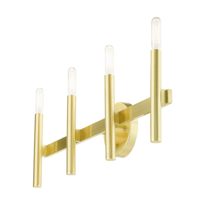 Livex Lighting 10344-12 Four Light Vanity, Satin Brass