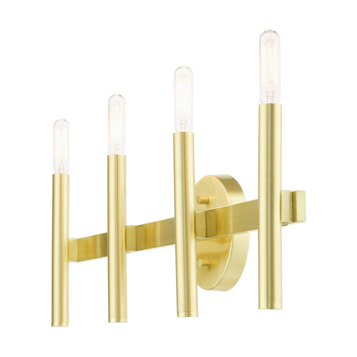 Livex Lighting 10344-12 Four Light Vanity, Satin Brass
