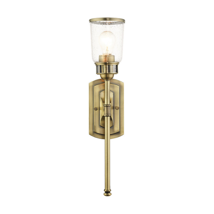 Livex Lighting 10511-01 One Light Wall Sconce, Antique Brass