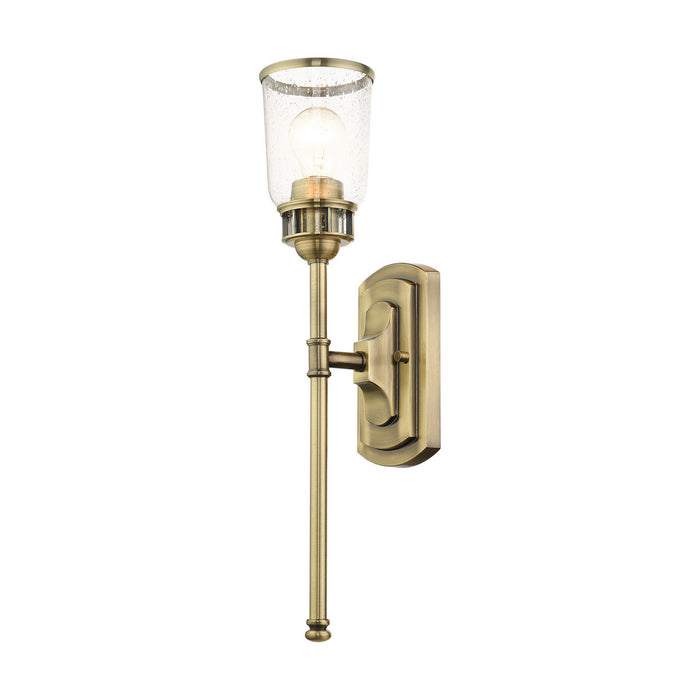 Livex Lighting 10511-01 One Light Wall Sconce, Antique Brass