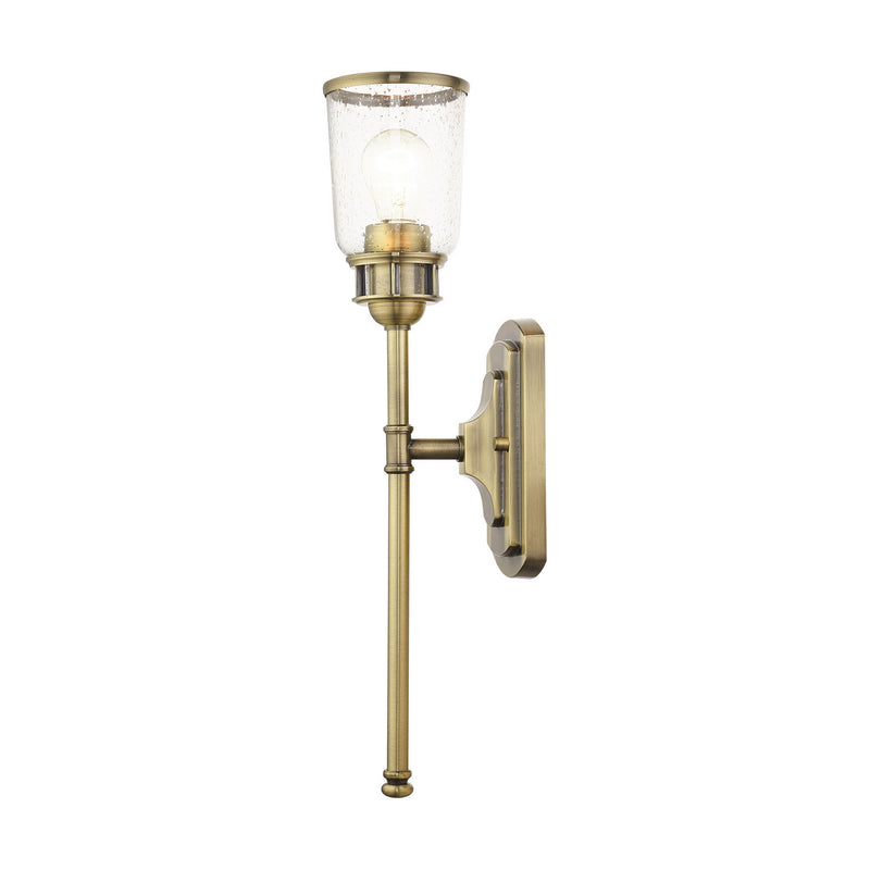 Livex Lighting 10511-01 One Light Wall Sconce, Antique Brass