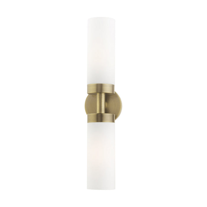 Livex Lighting 15072-01 Two Light Vanity, Antique Brass