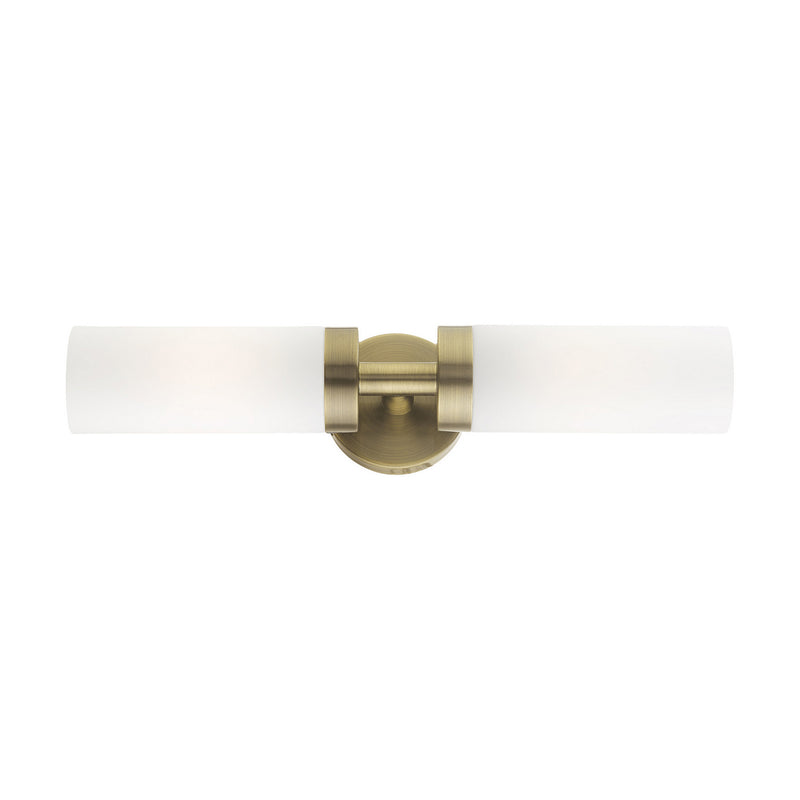 Livex Lighting 15072-01 Two Light Vanity, Antique Brass