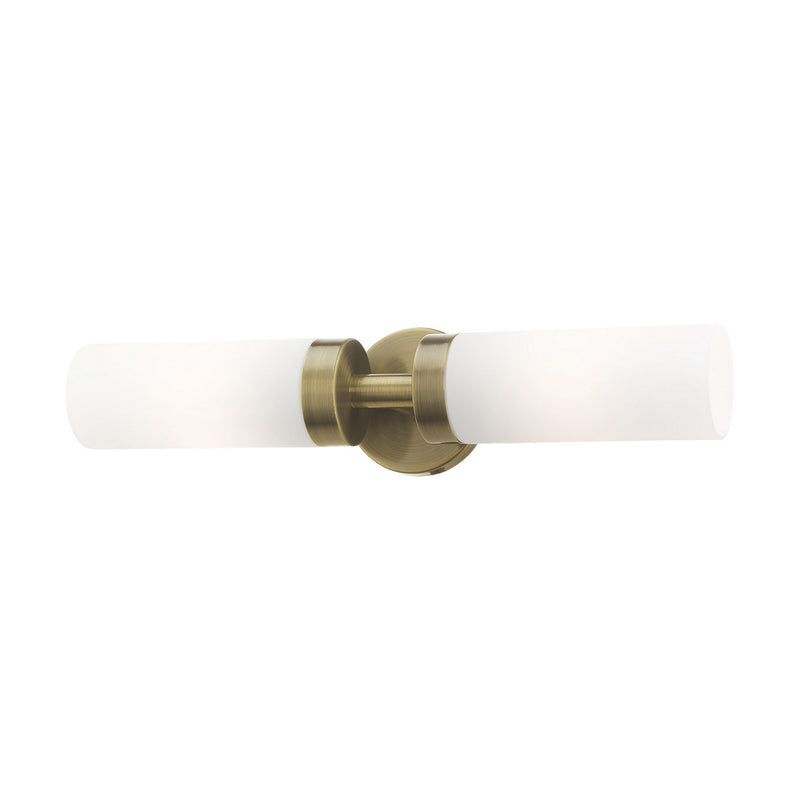 Livex Lighting 15072-01 Two Light Vanity, Antique Brass