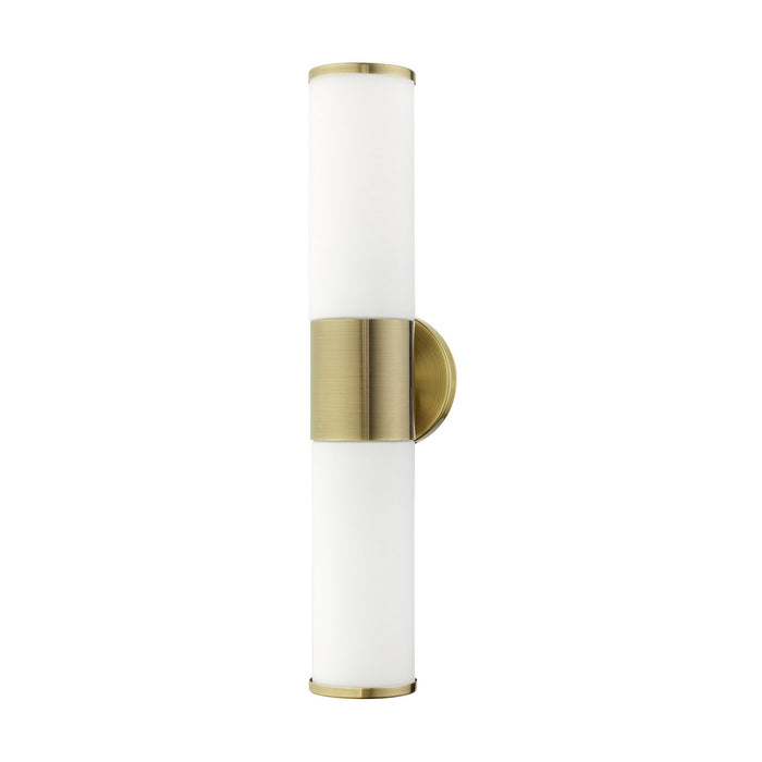 Livex Lighting 16562-01 Two Light Vanity, Antique Brass