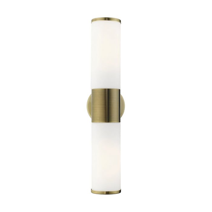 Livex Lighting 16562-01 Two Light Vanity, Antique Brass