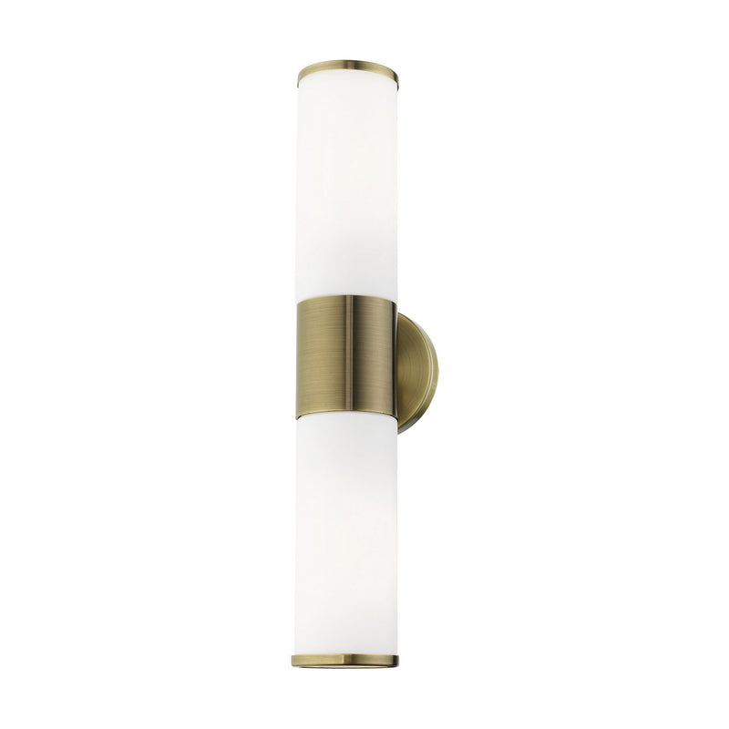 Livex Lighting 16562-01 Two Light Vanity, Antique Brass