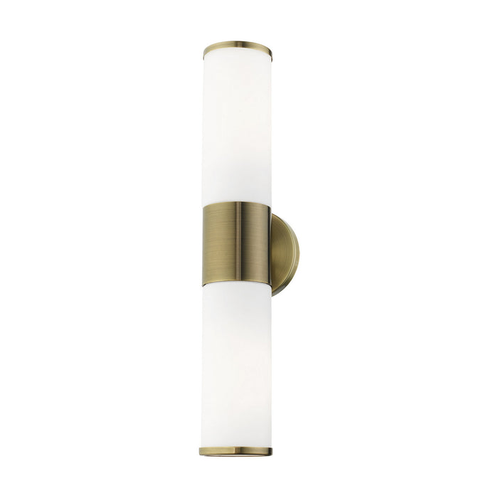 Livex Lighting 16562-01 Two Light Vanity, Antique Brass