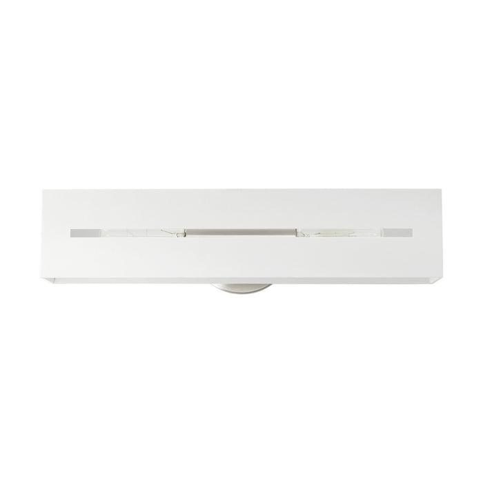 Livex Lighting 16682-13 Two Light Vanity, Textured White w/ Brushed Nickels