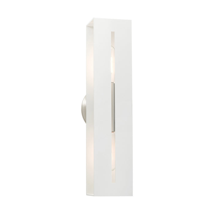 Livex Lighting 16682-13 Two Light Vanity, Textured White w/ Brushed Nickels