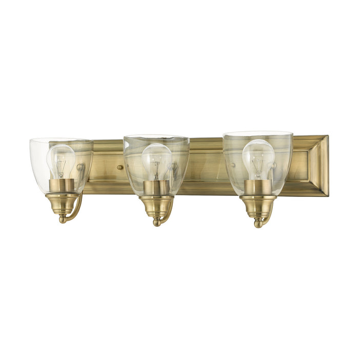 Livex Lighting 17073-01 Three Light Vanity, Antique Brass