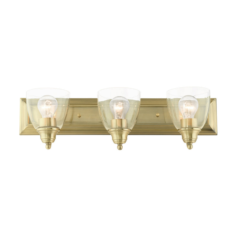 Livex Lighting 17073-01 Three Light Vanity, Antique Brass