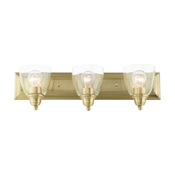 Livex Lighting 17073-01 Three Light Vanity, Antique Brass