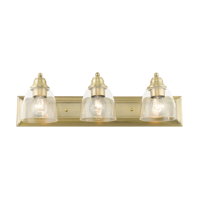 Livex Lighting 17073-01 Three Light Vanity, Antique Brass