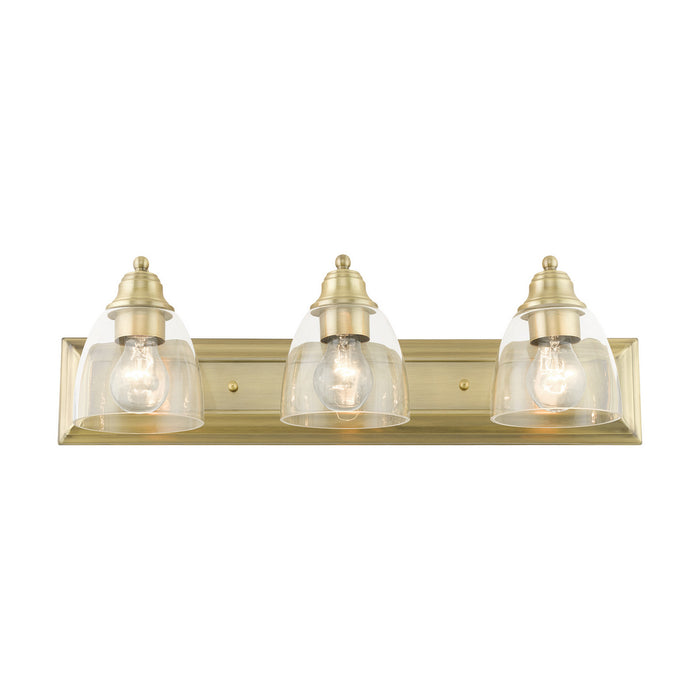 Livex Lighting 17073-01 Three Light Vanity, Antique Brass