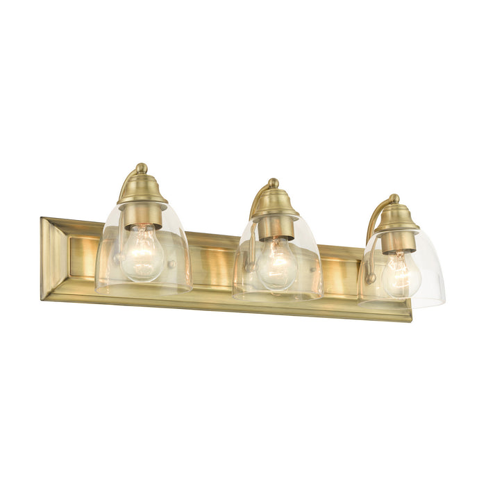 Livex Lighting 17073-01 Three Light Vanity, Antique Brass