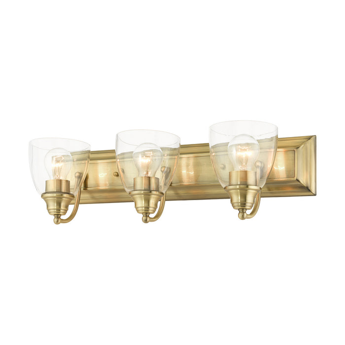Livex Lighting 17073-01 Three Light Vanity, Antique Brass